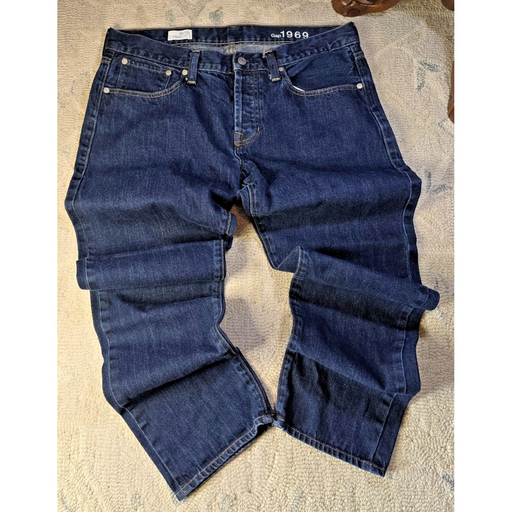 Gap 1969 Blue Selvedge Denim Jeans Womens Sz 12 100% Cotton Original Fit 31 x 29
